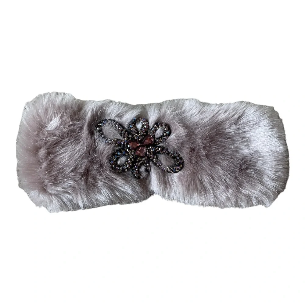 C.C Faux Fur Embellished Ear Warmer Headband
